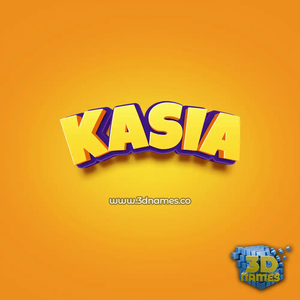 kasia in Orange Toon style - 3D name wallpaper