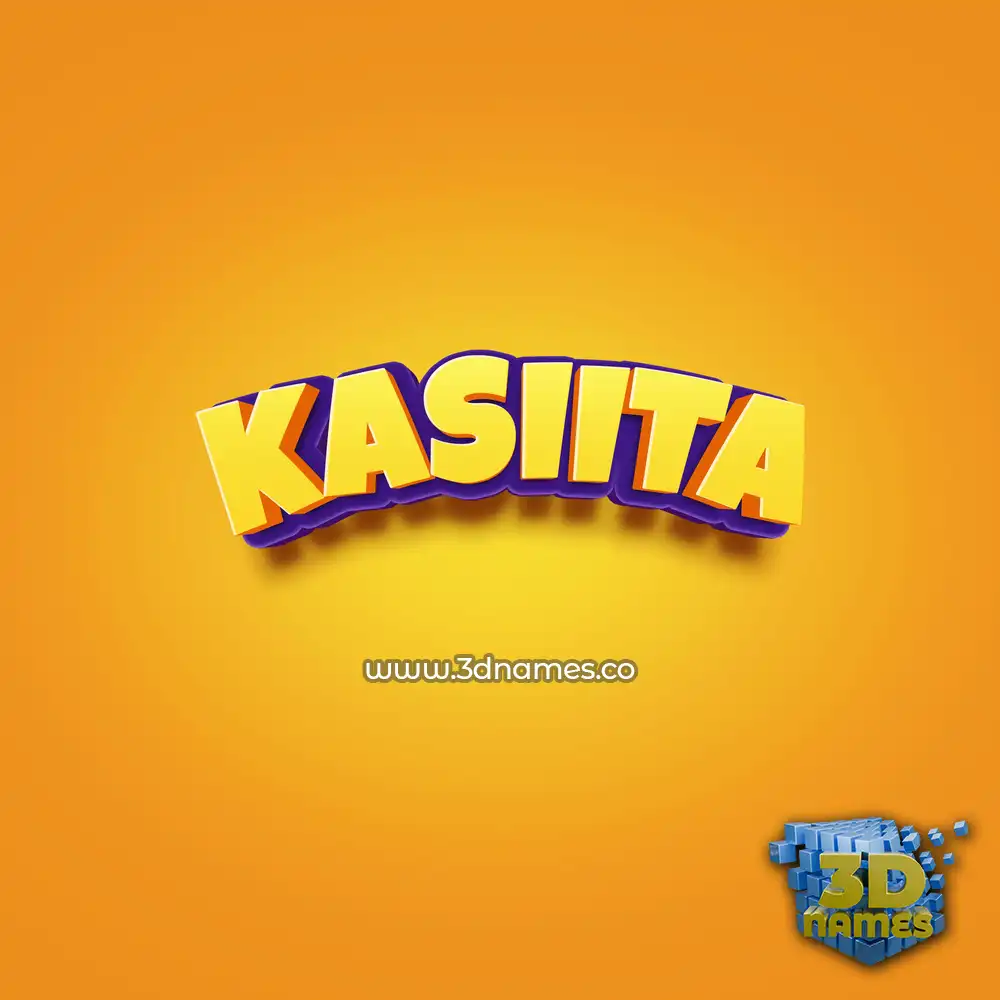 kasiita in Orange Toon style - 3D name wallpaper