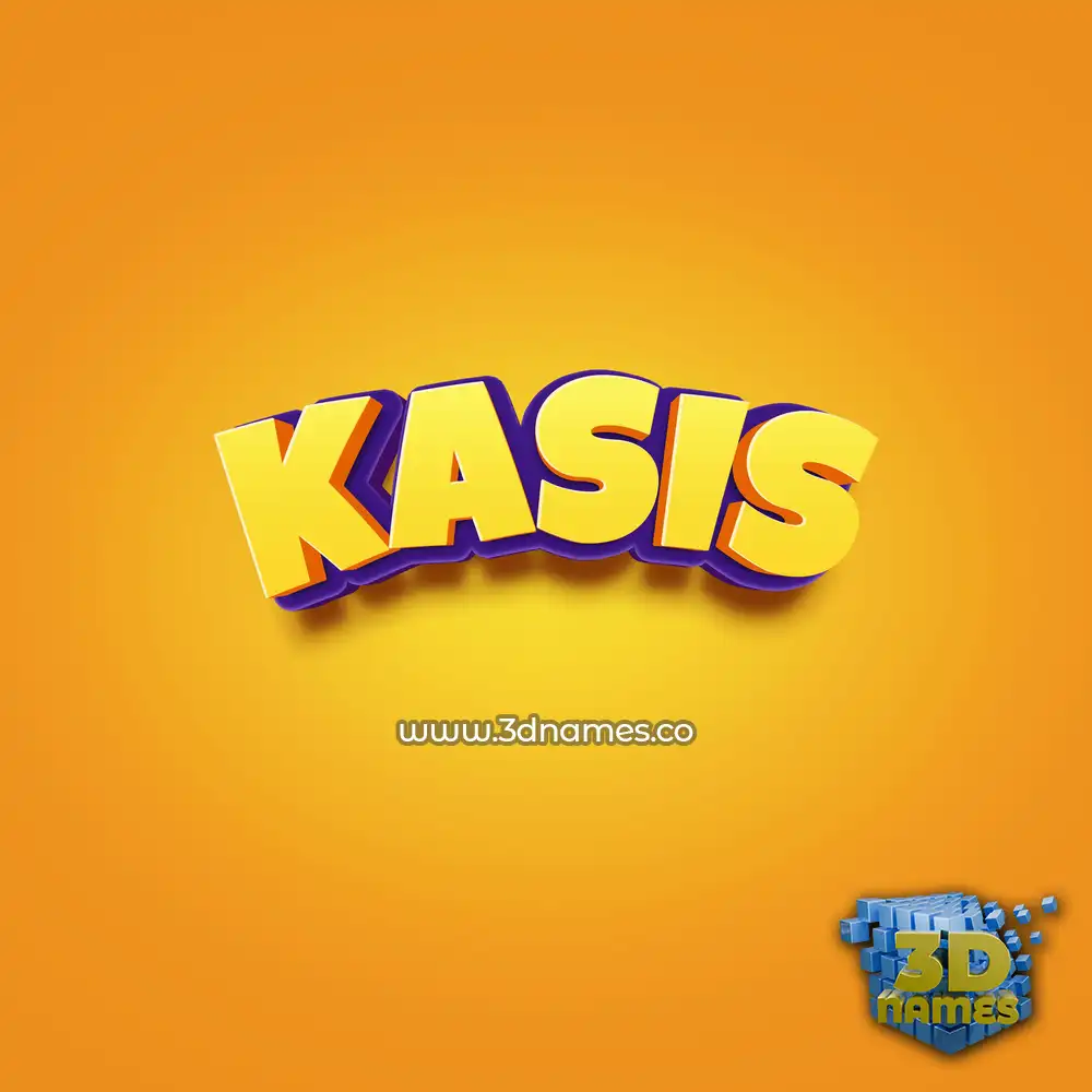 kasis in Orange Toon style - 3D name wallpaper