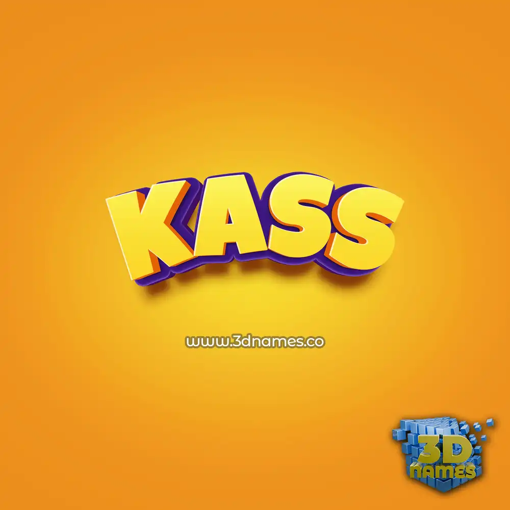 kass in Orange Toon style - 3D name wallpaper