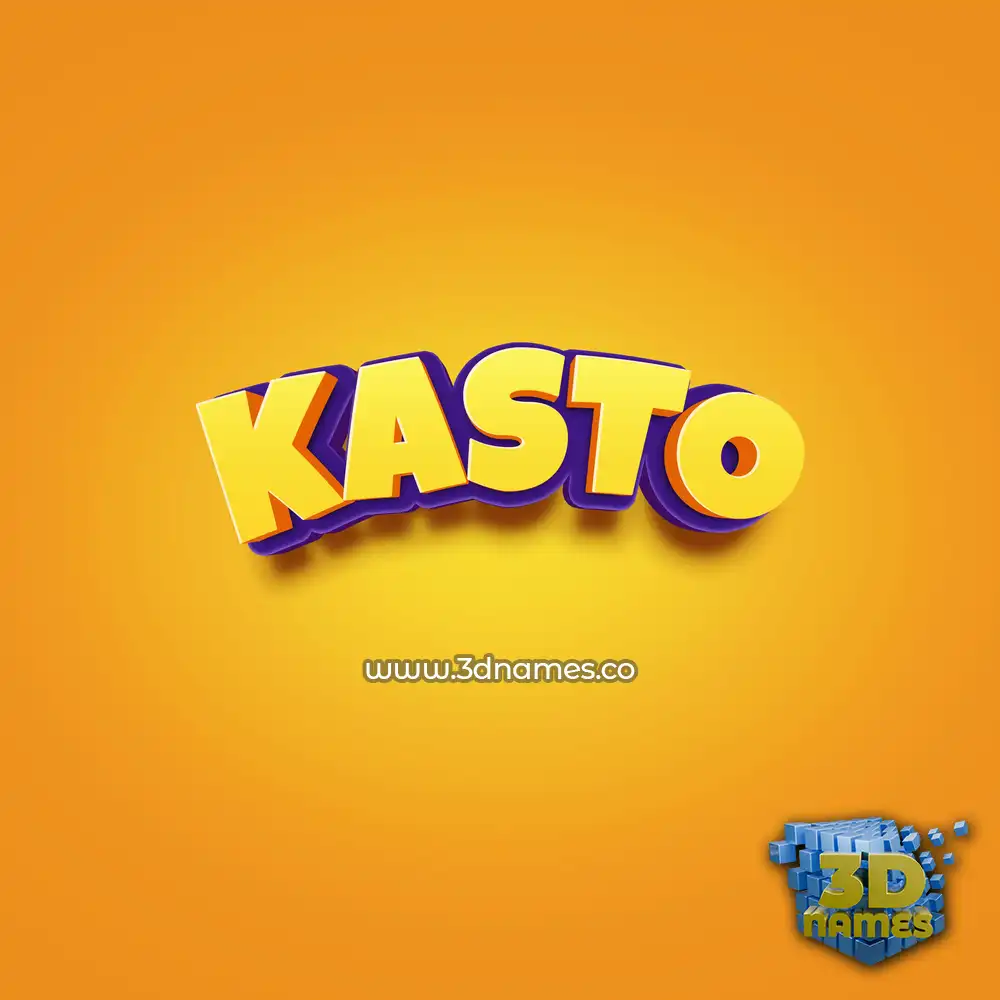 kasto in Orange Toon style - 3D name wallpaper