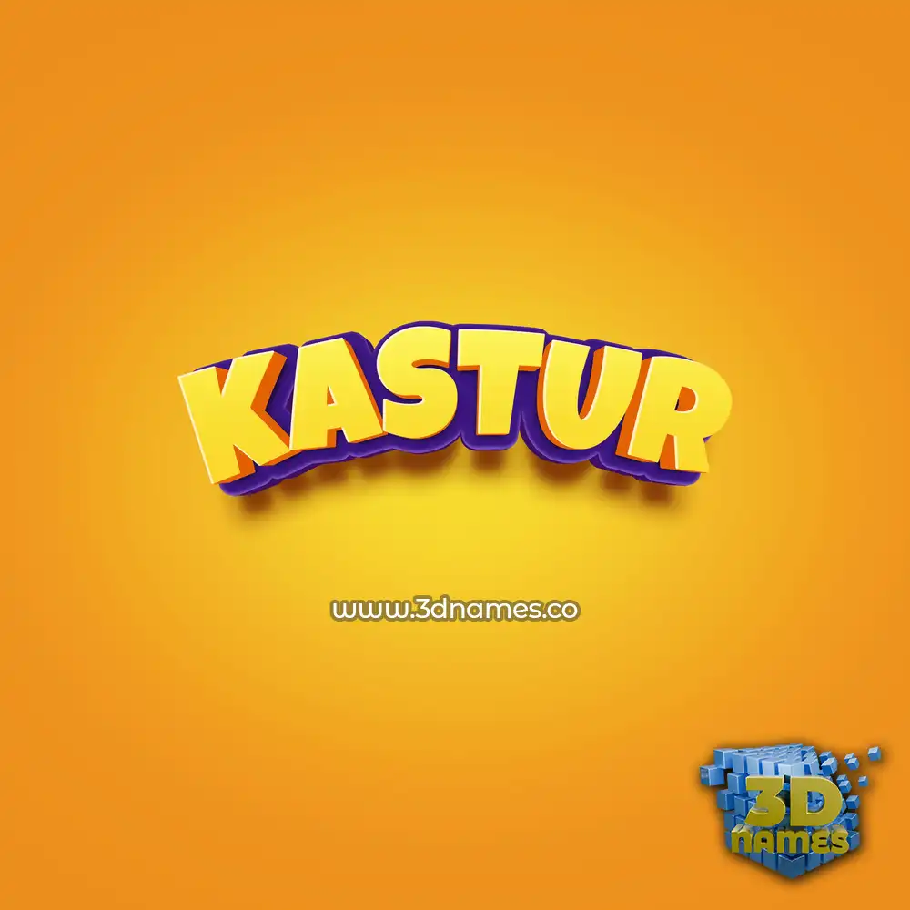 kastur in Orange Toon style - 3D name wallpaper