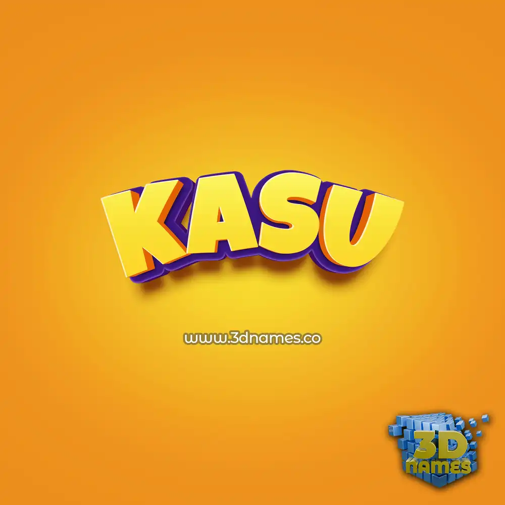 kasu in Orange Toon style - 3D name wallpaper