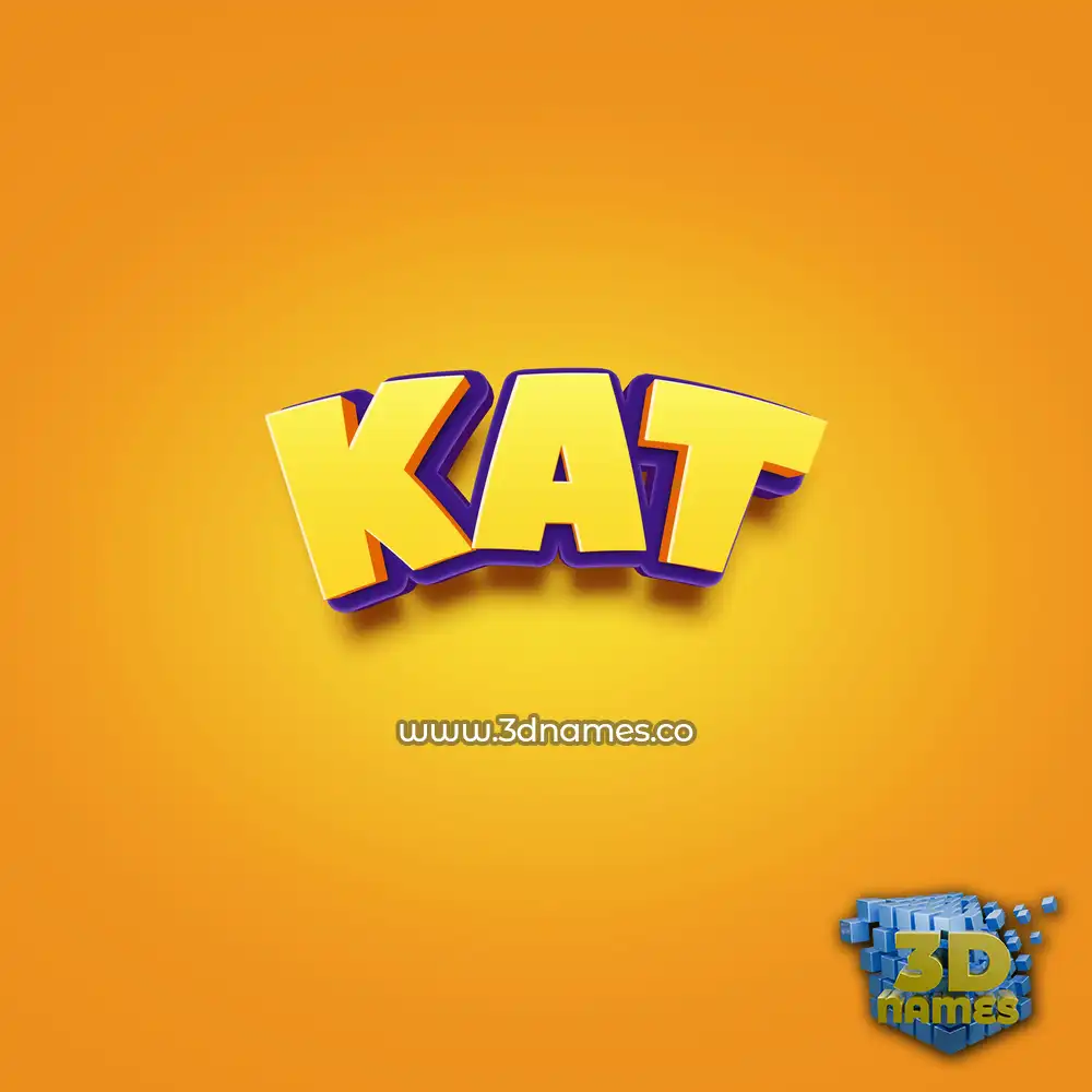 kat in Orange Toon style - 3D name wallpaper