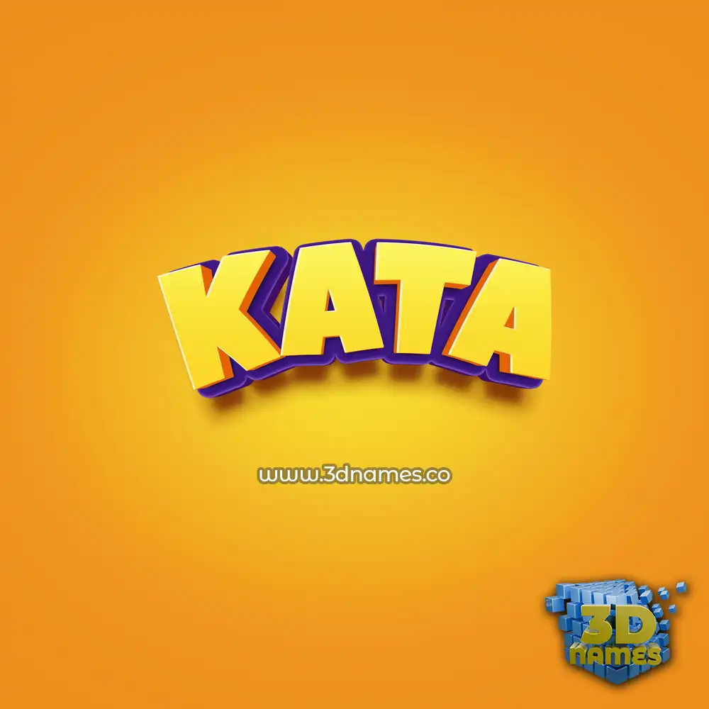 kata in Orange Toon style - 3D name wallpaper