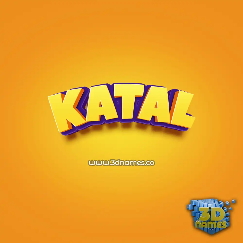 katal in Orange Toon style - 3D name wallpaper