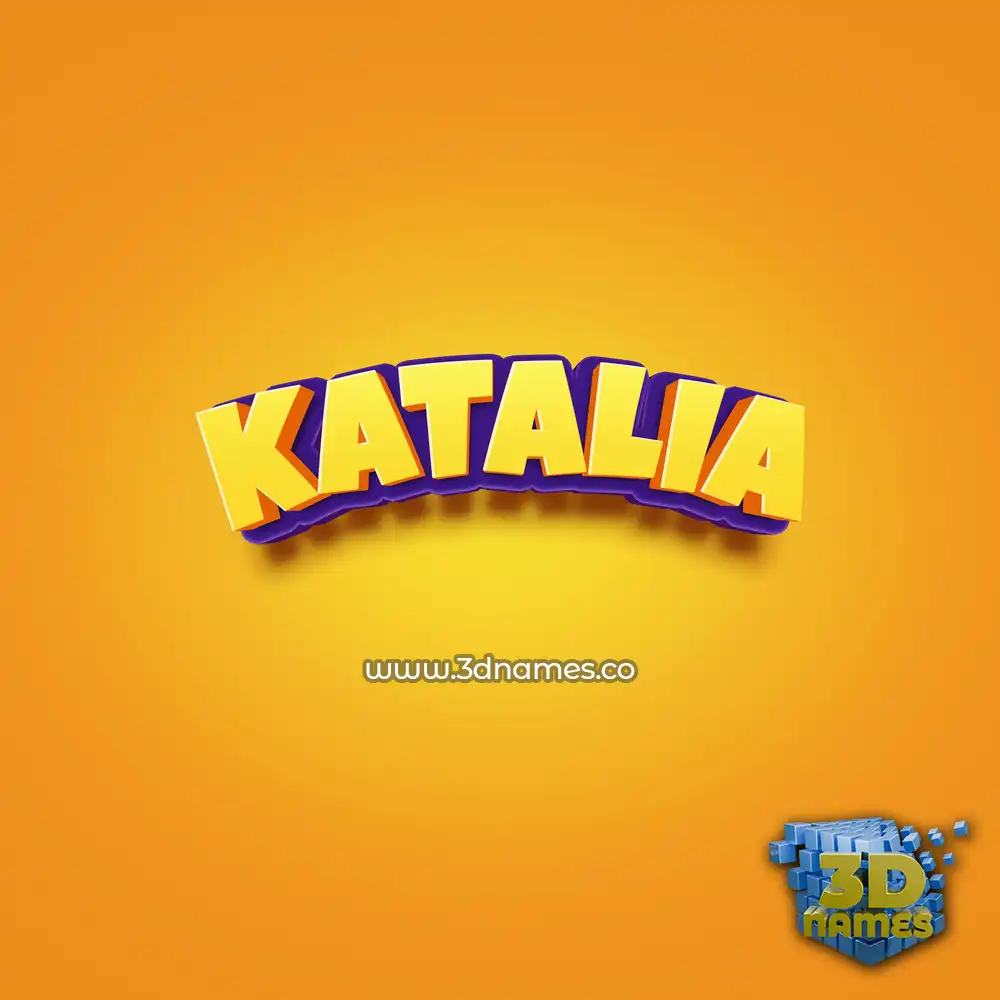 katalia in Orange Toon style - 3D name wallpaper