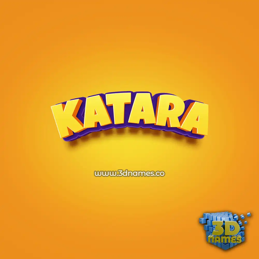 katara in Orange Toon style - 3D name wallpaper