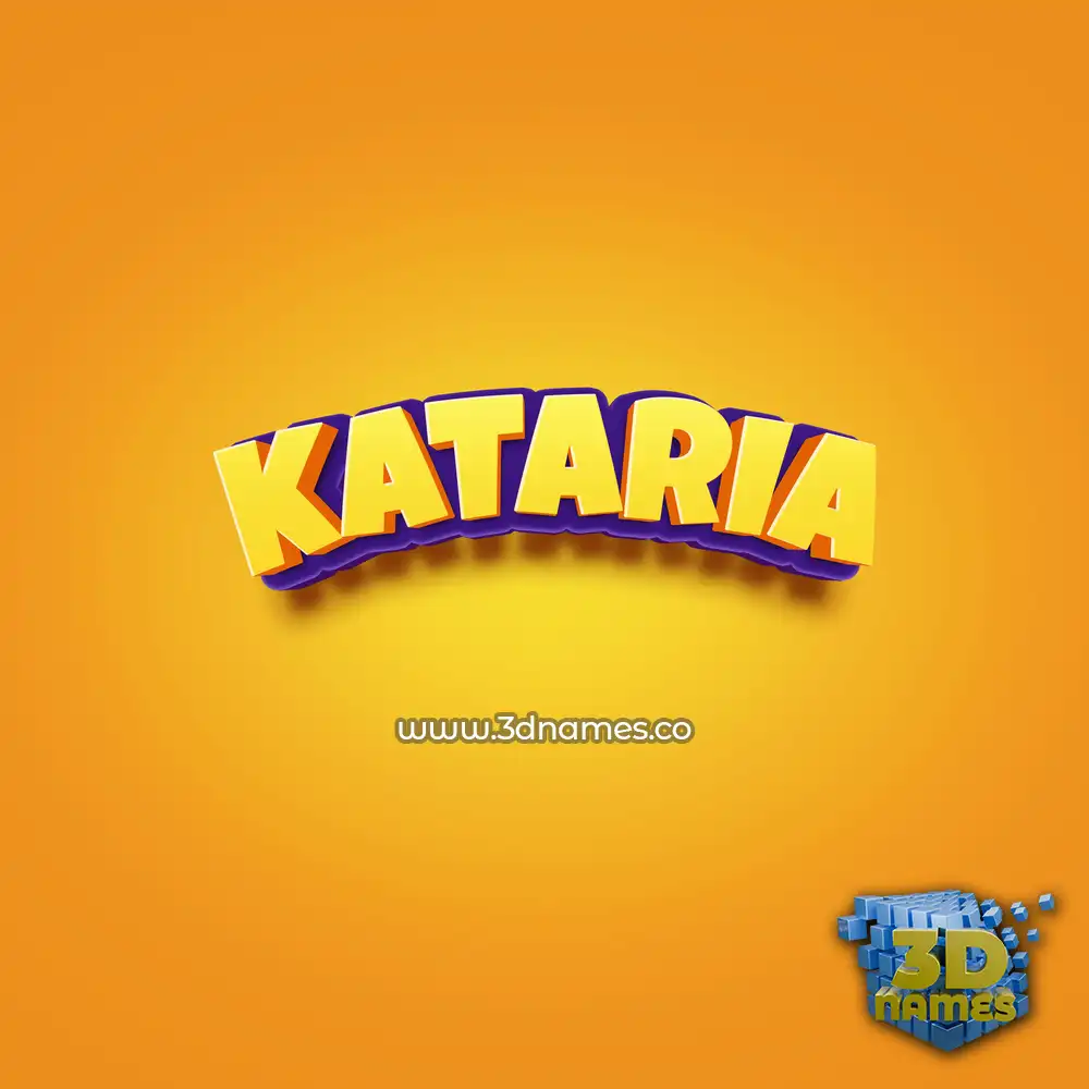 kataria in Orange Toon style - 3D name wallpaper
