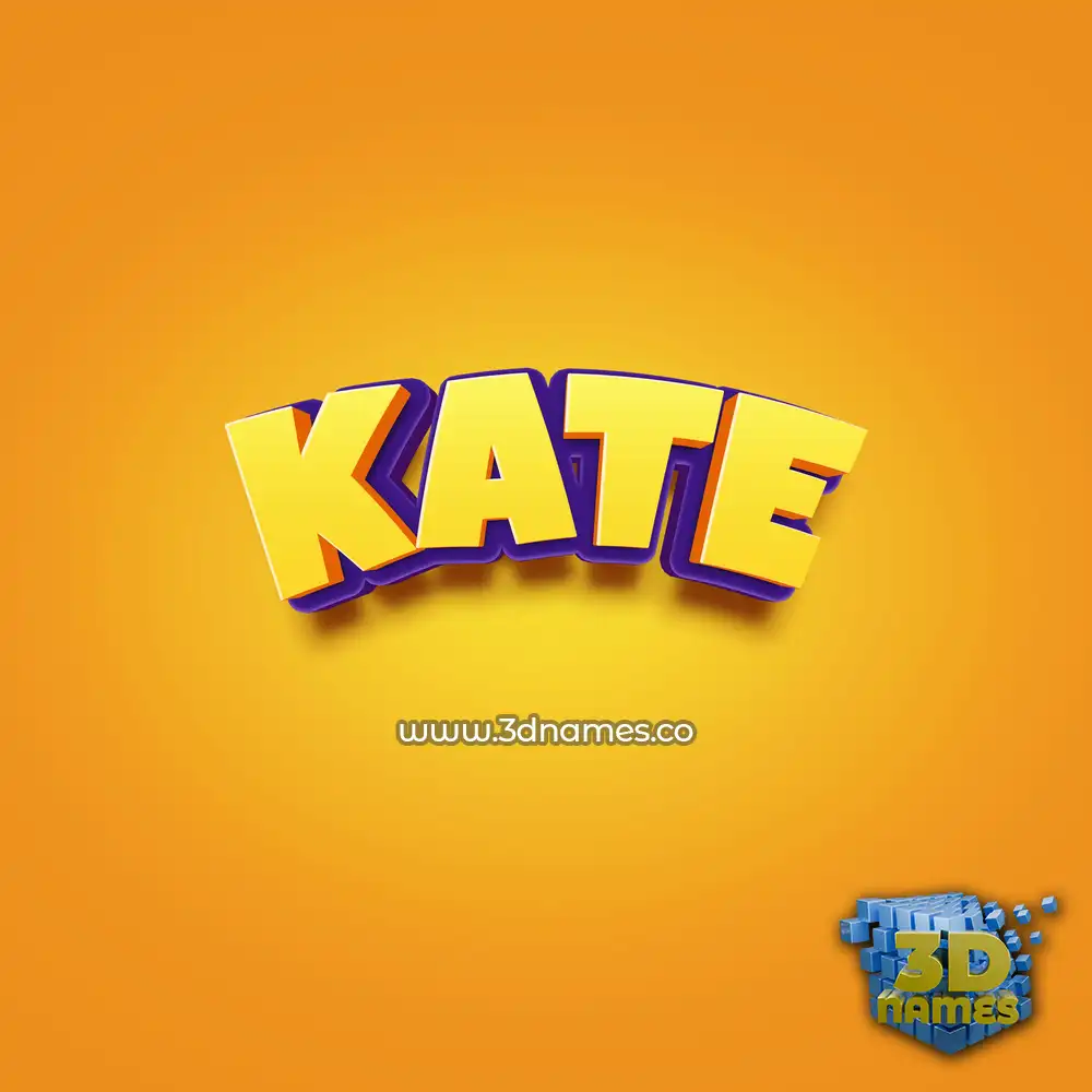 kate in Orange Toon style - 3D name wallpaper