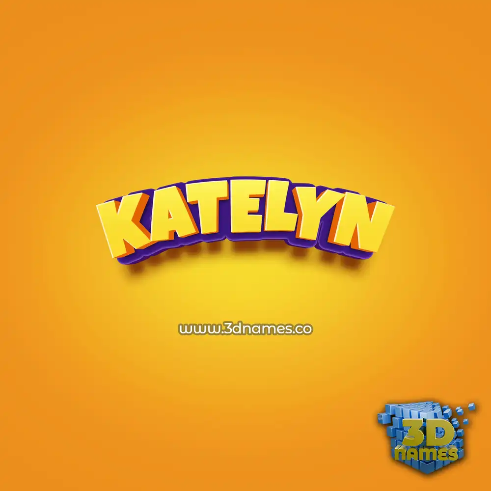 katelyn in Orange Toon style - 3D name wallpaper
