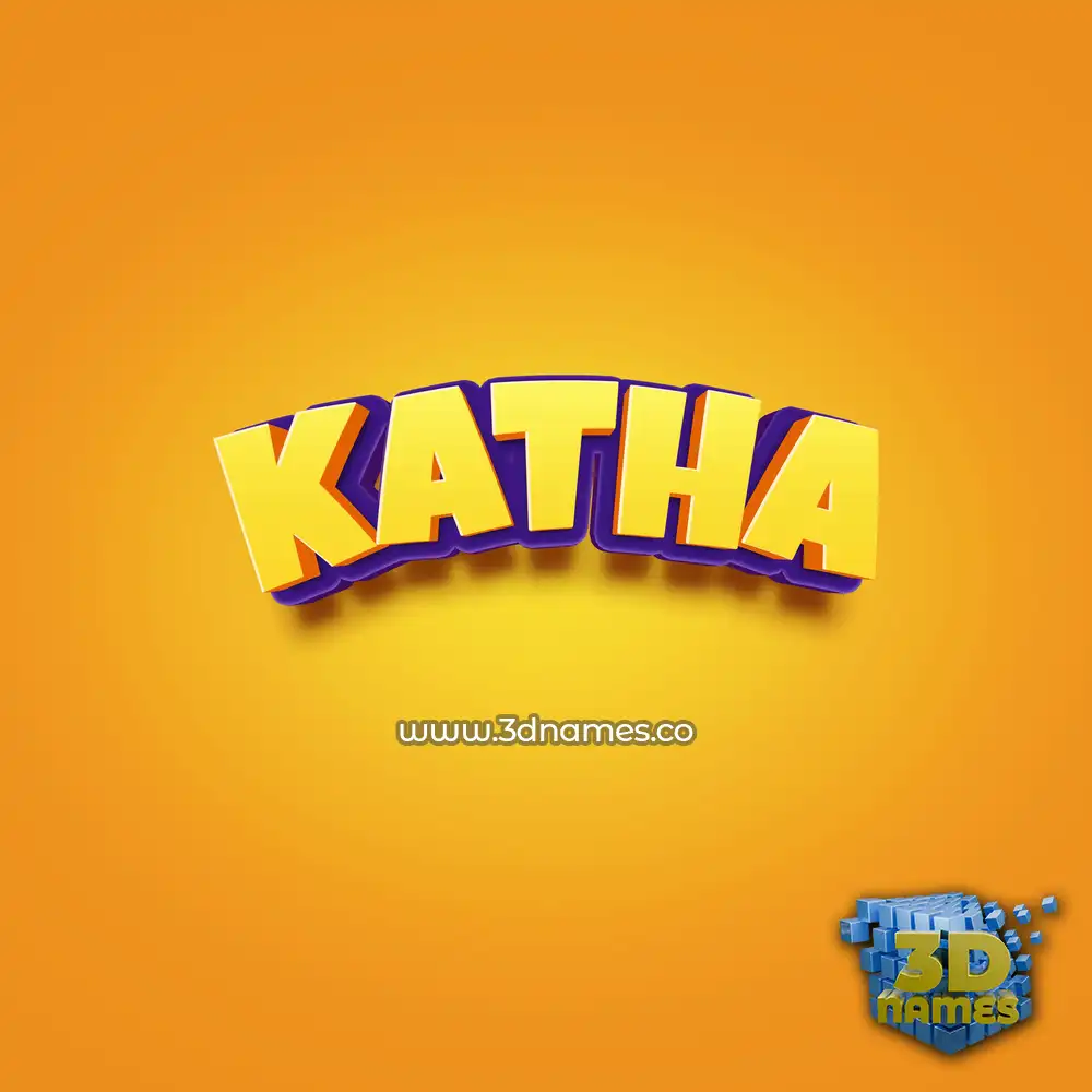 katha in Orange Toon style - 3D name wallpaper