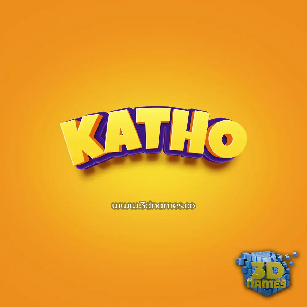 katho in Orange Toon style - 3D name wallpaper