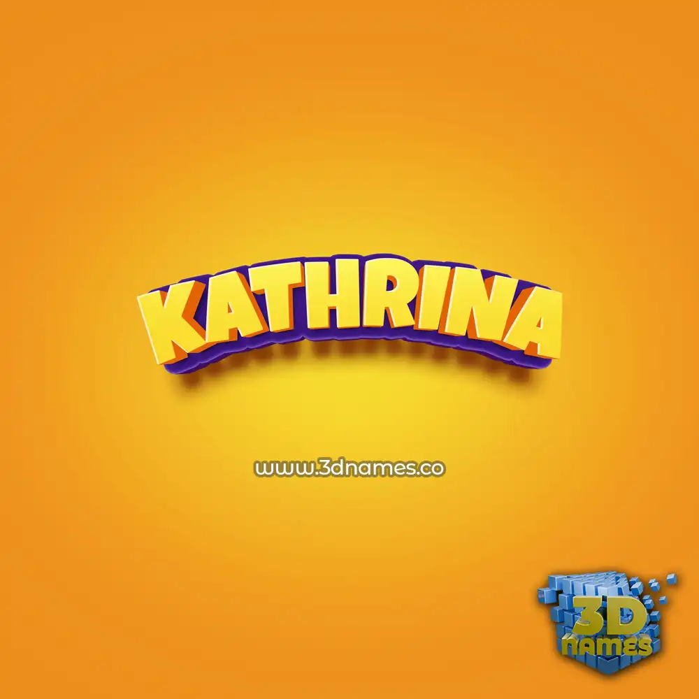 kathrina in Orange Toon style - 3D name wallpaper