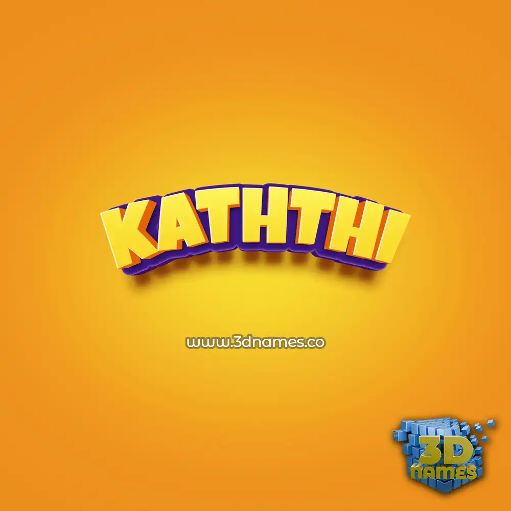 kaththi in Orange Toon style - 3D name wallpaper