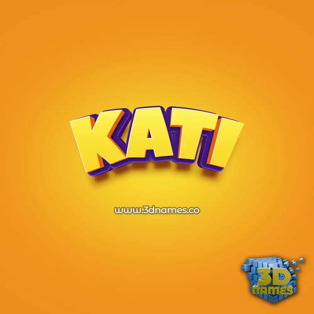 kati in Orange Toon style - 3D name wallpaper