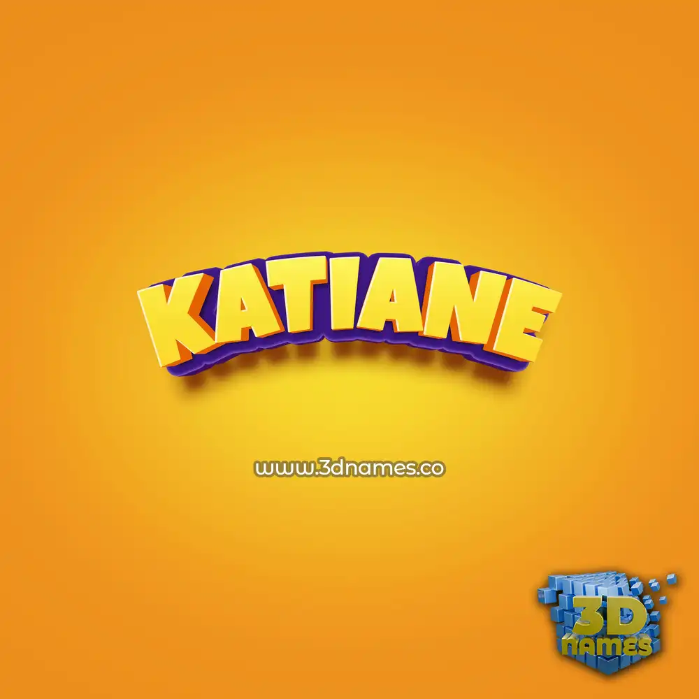 katiane in Orange Toon style - 3D name wallpaper