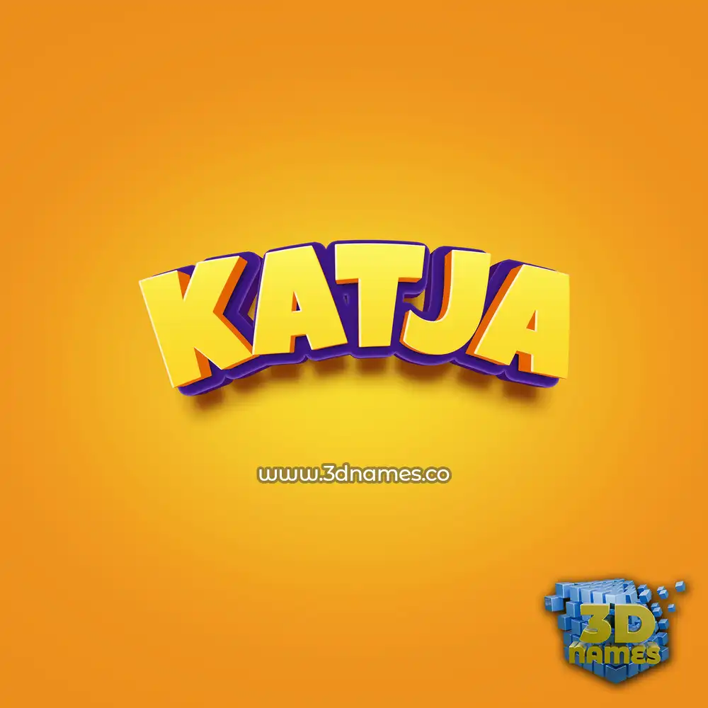 katja in Orange Toon style - 3D name wallpaper