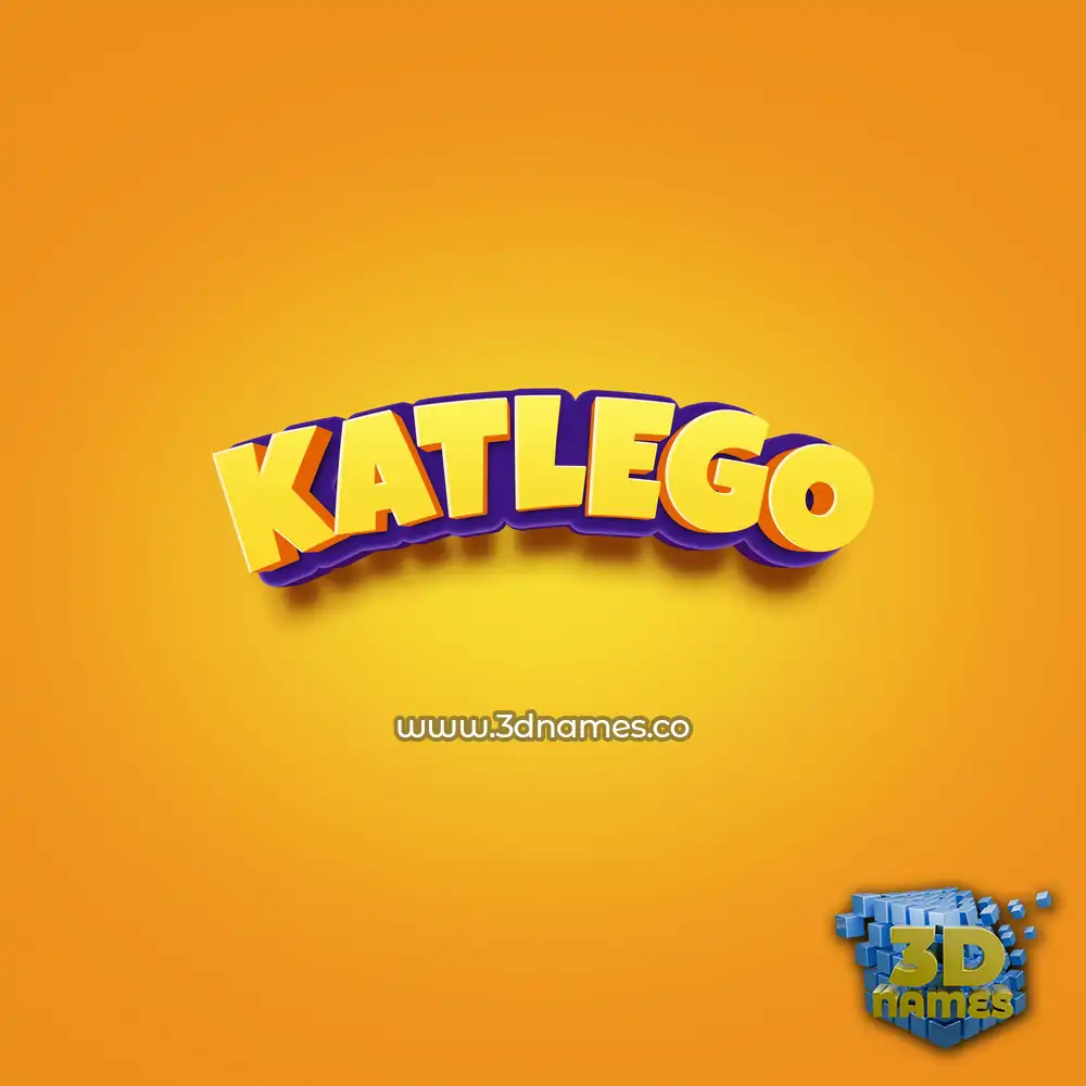 katlego in Orange Toon style - 3D name wallpaper
