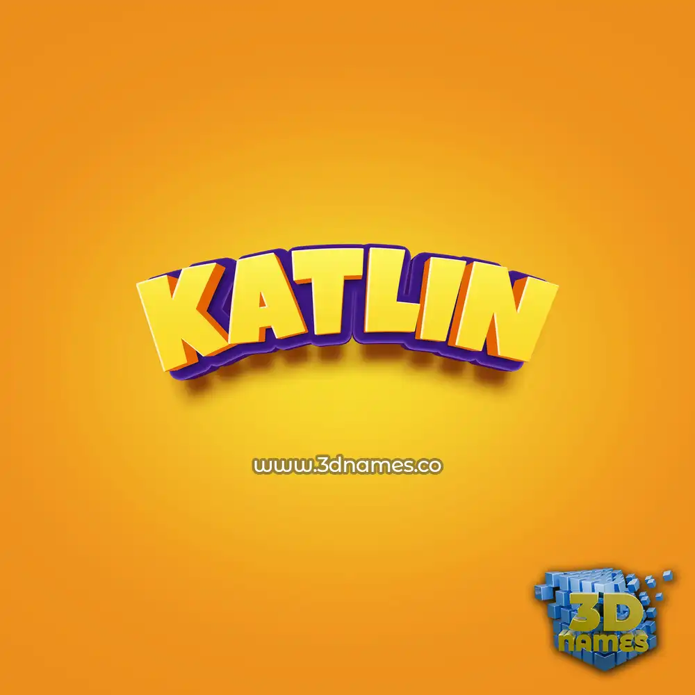 katlin in Orange Toon style - 3D name wallpaper
