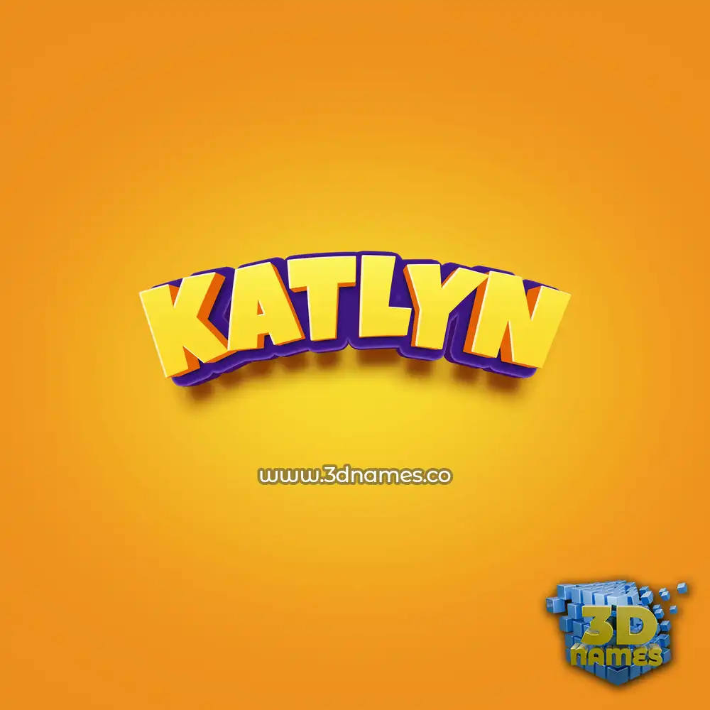 katlyn in Orange Toon style - 3D name wallpaper