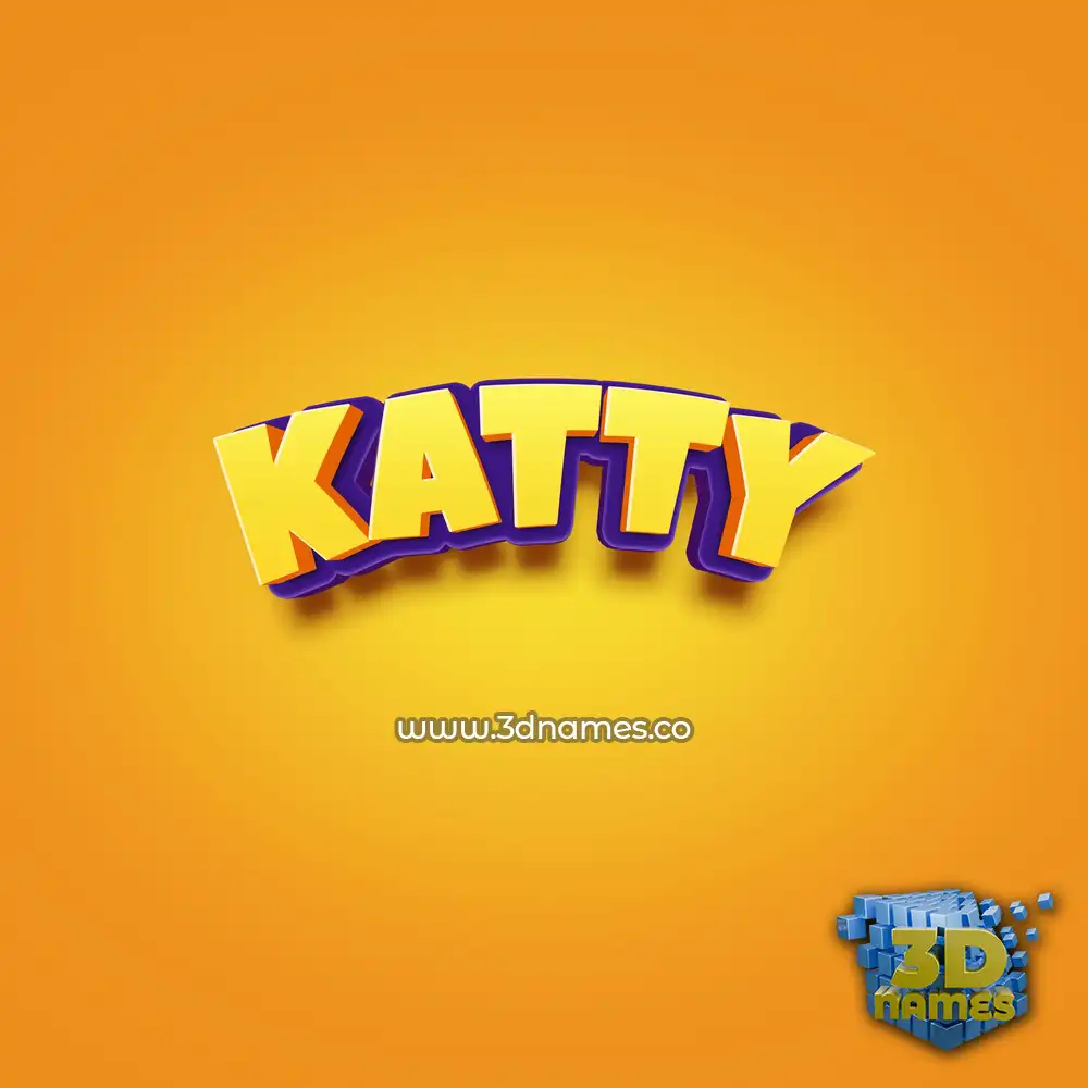 katty in Orange Toon style - 3D name wallpaper