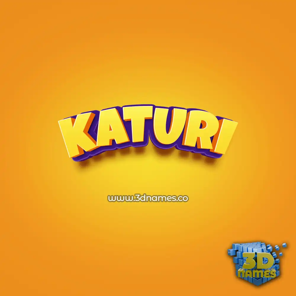 katuri in Orange Toon style - 3D name wallpaper