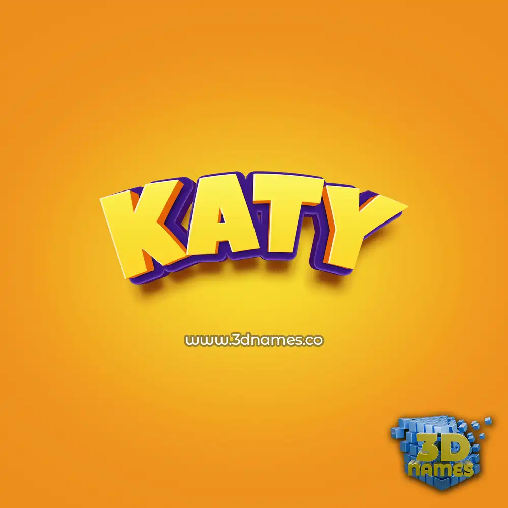 katy in Orange Toon style - 3D name wallpaper