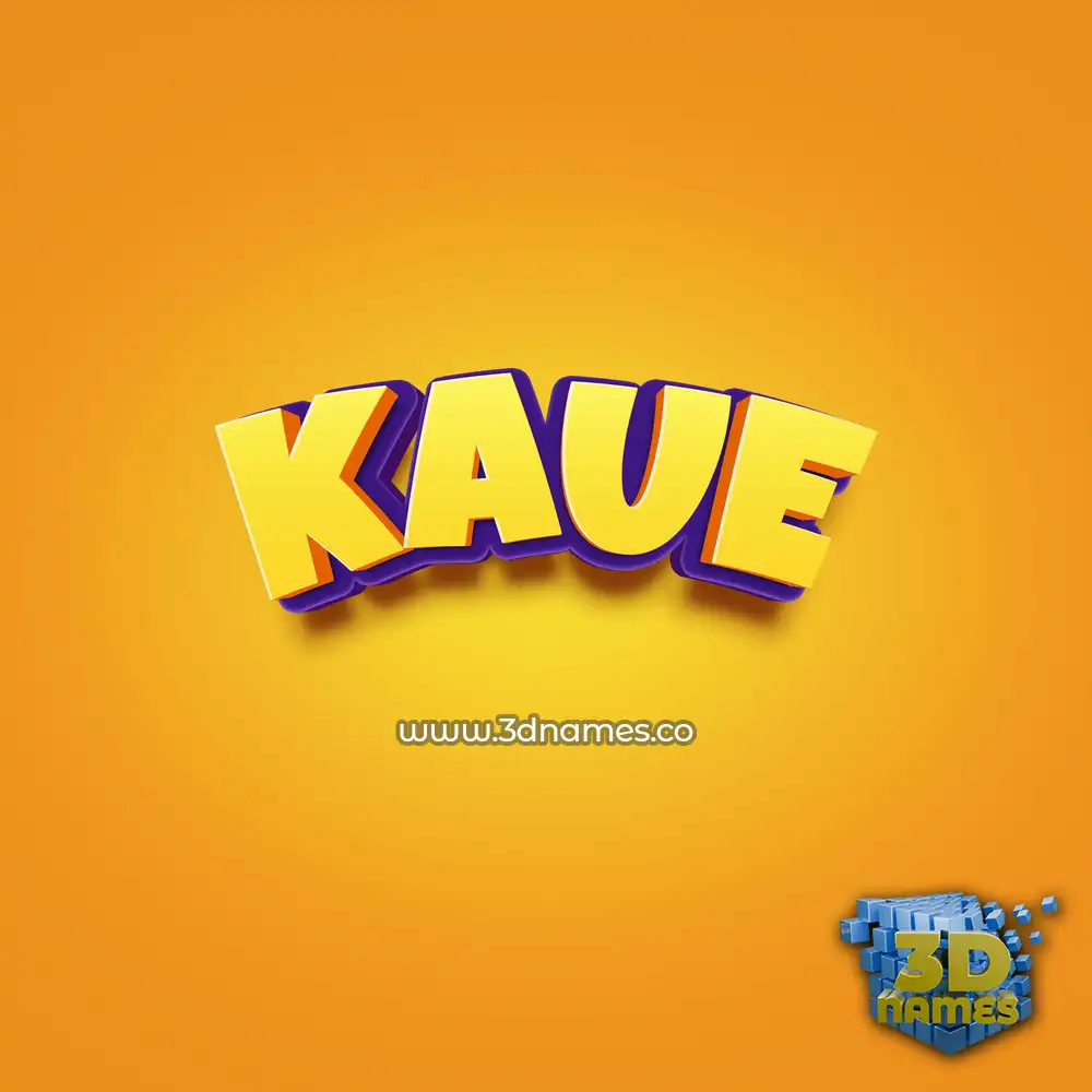 kaue in Orange Toon style - 3D name wallpaper