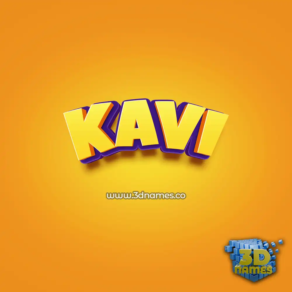 kavi in Orange Toon style - 3D name wallpaper