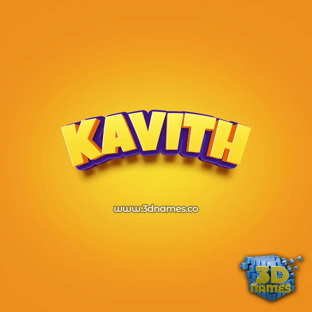kavith in Orange Toon style - 3D name wallpaper