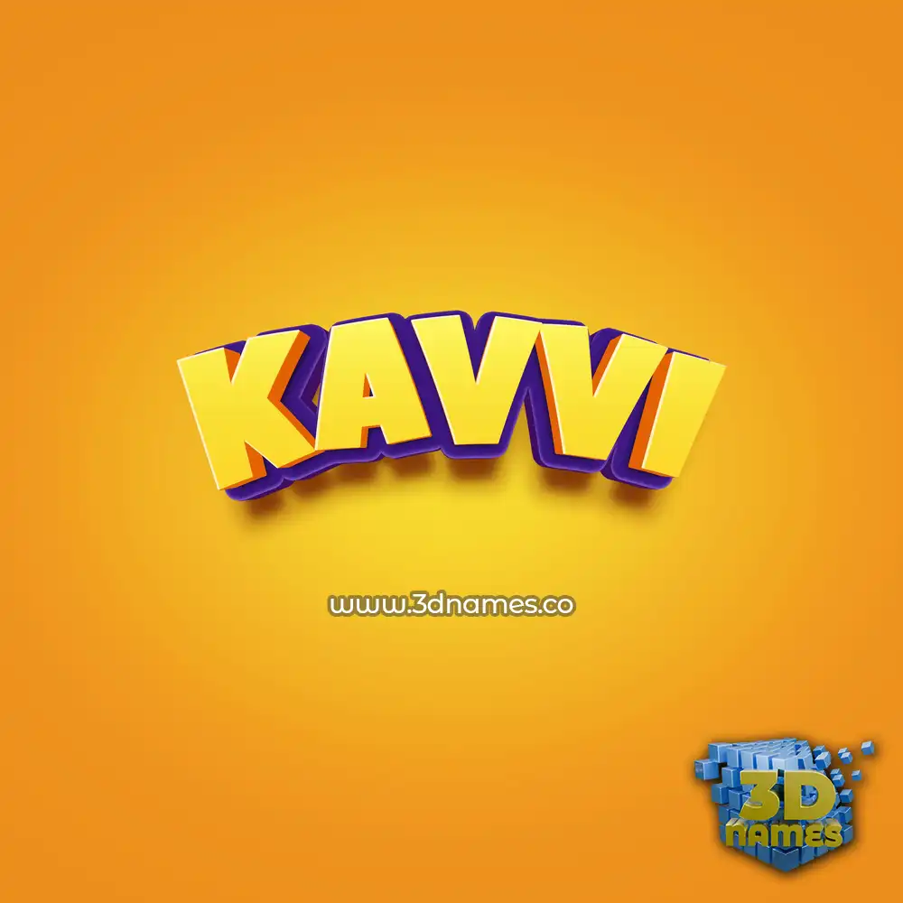 kavvi in Orange Toon style - 3D name wallpaper