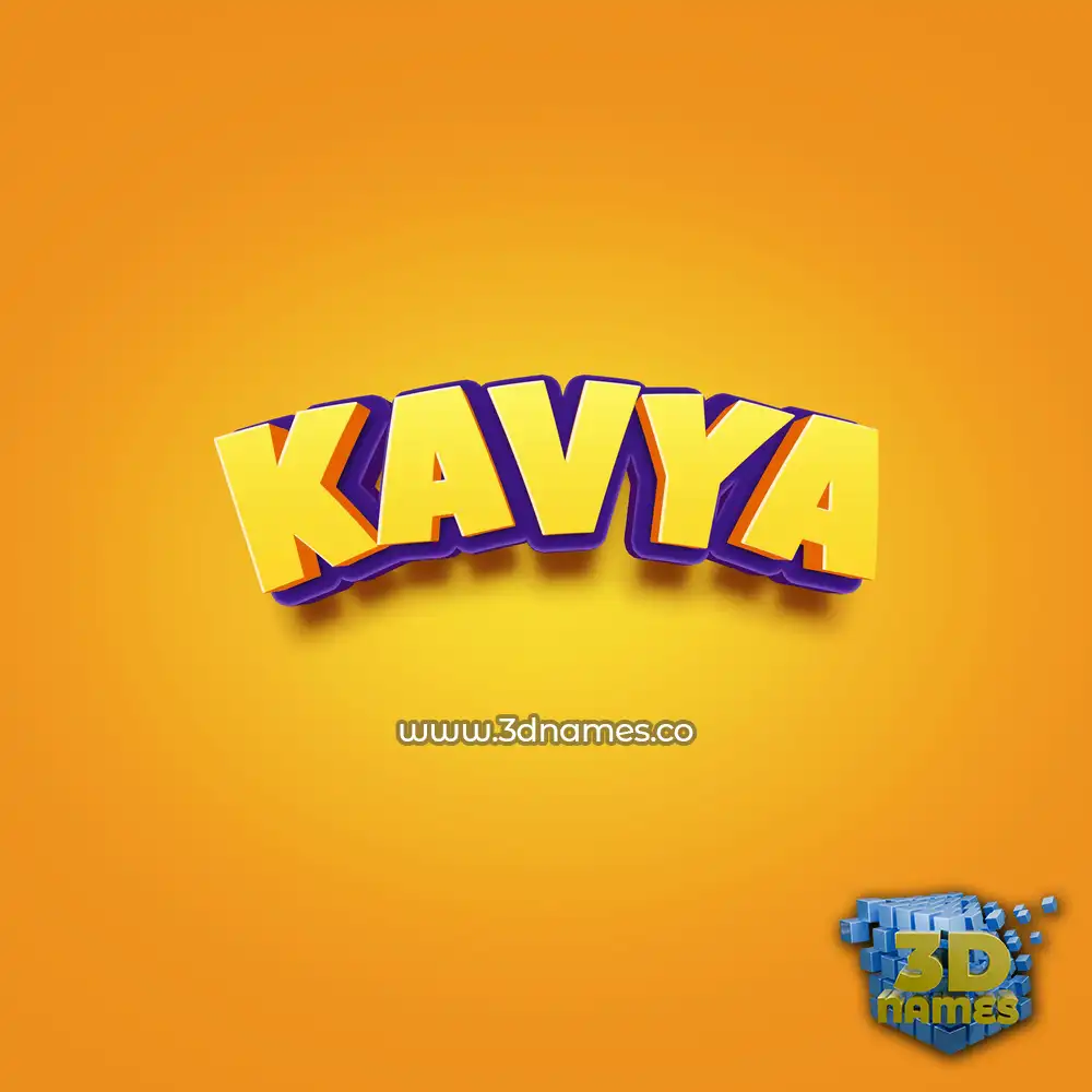 kavya in Orange Toon style - 3D name wallpaper