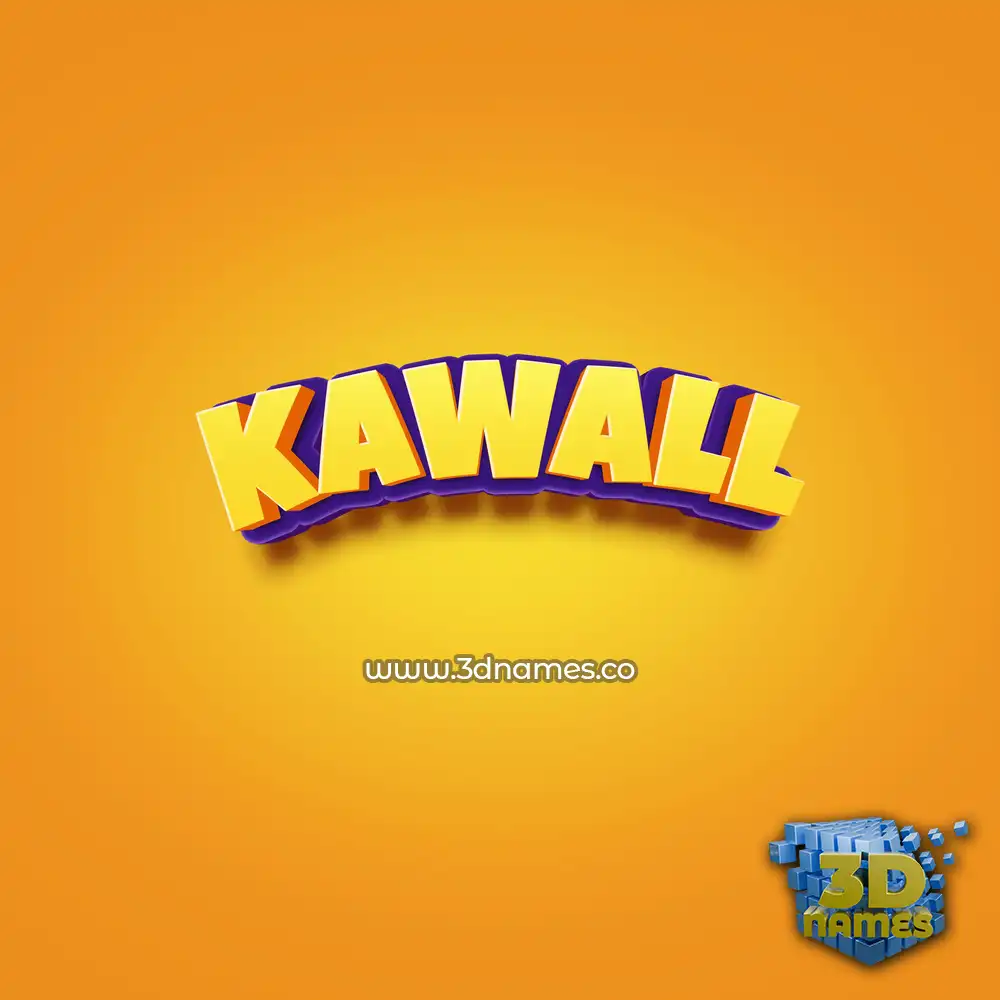 kawall in Orange Toon style - 3D name wallpaper