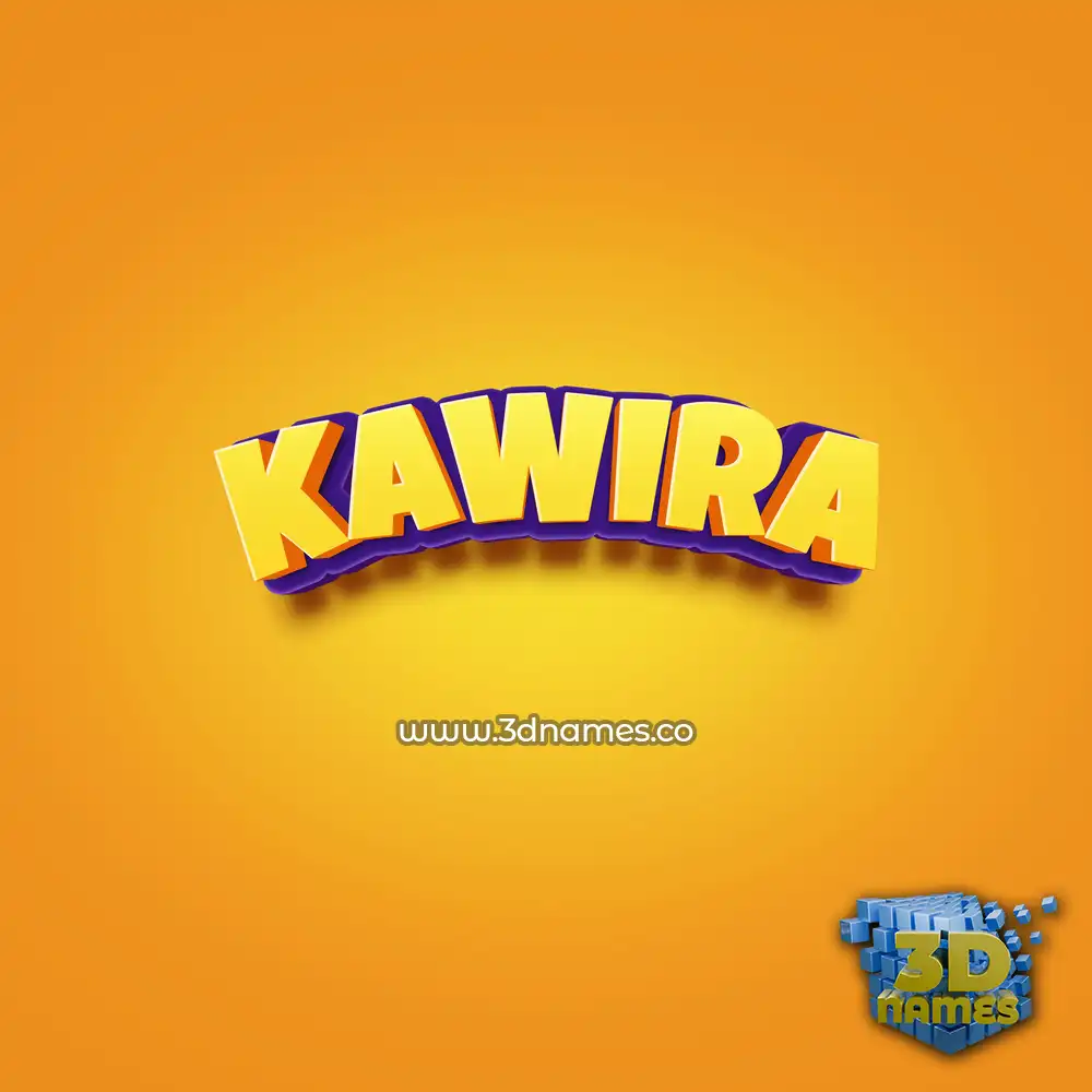 kawira in Orange Toon style - 3D name wallpaper