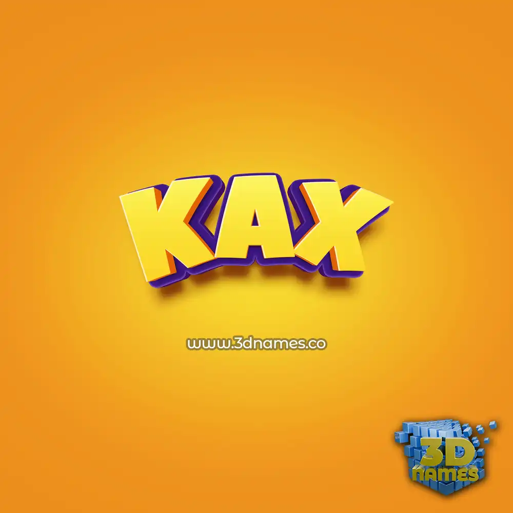 kax in Orange Toon style - 3D name wallpaper