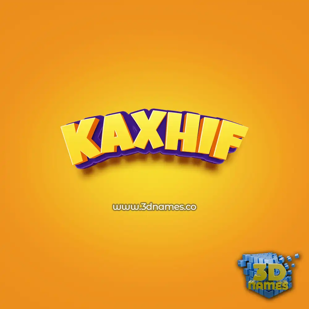 kaxhif in Orange Toon style - 3D name wallpaper