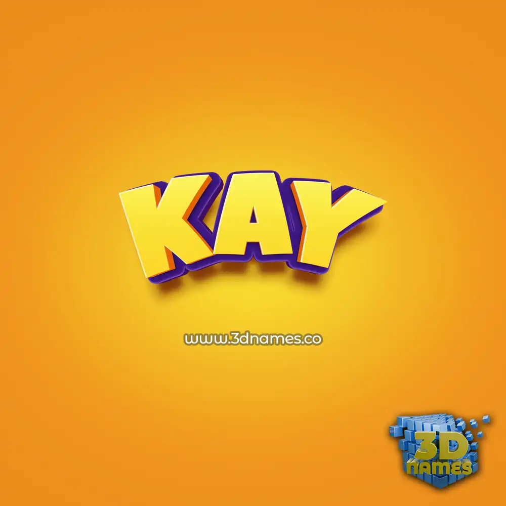kay in Orange Toon style - 3D name wallpaper