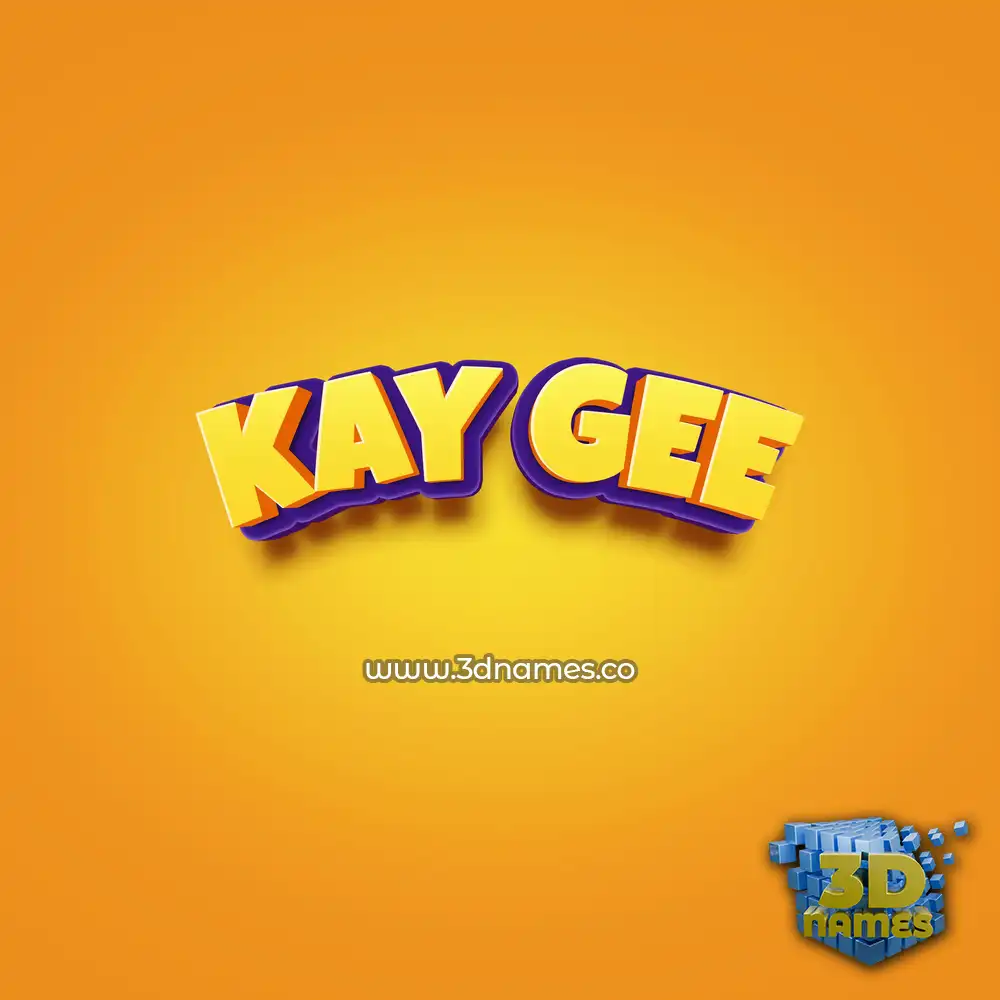 kay gee in Orange Toon style - 3D name wallpaper