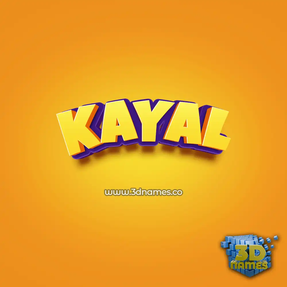kayal in Orange Toon style - 3D name wallpaper