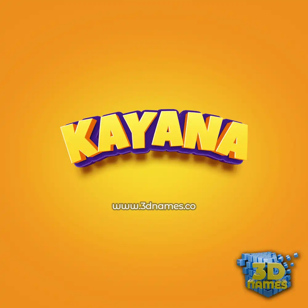 kayana in Orange Toon style - 3D name wallpaper