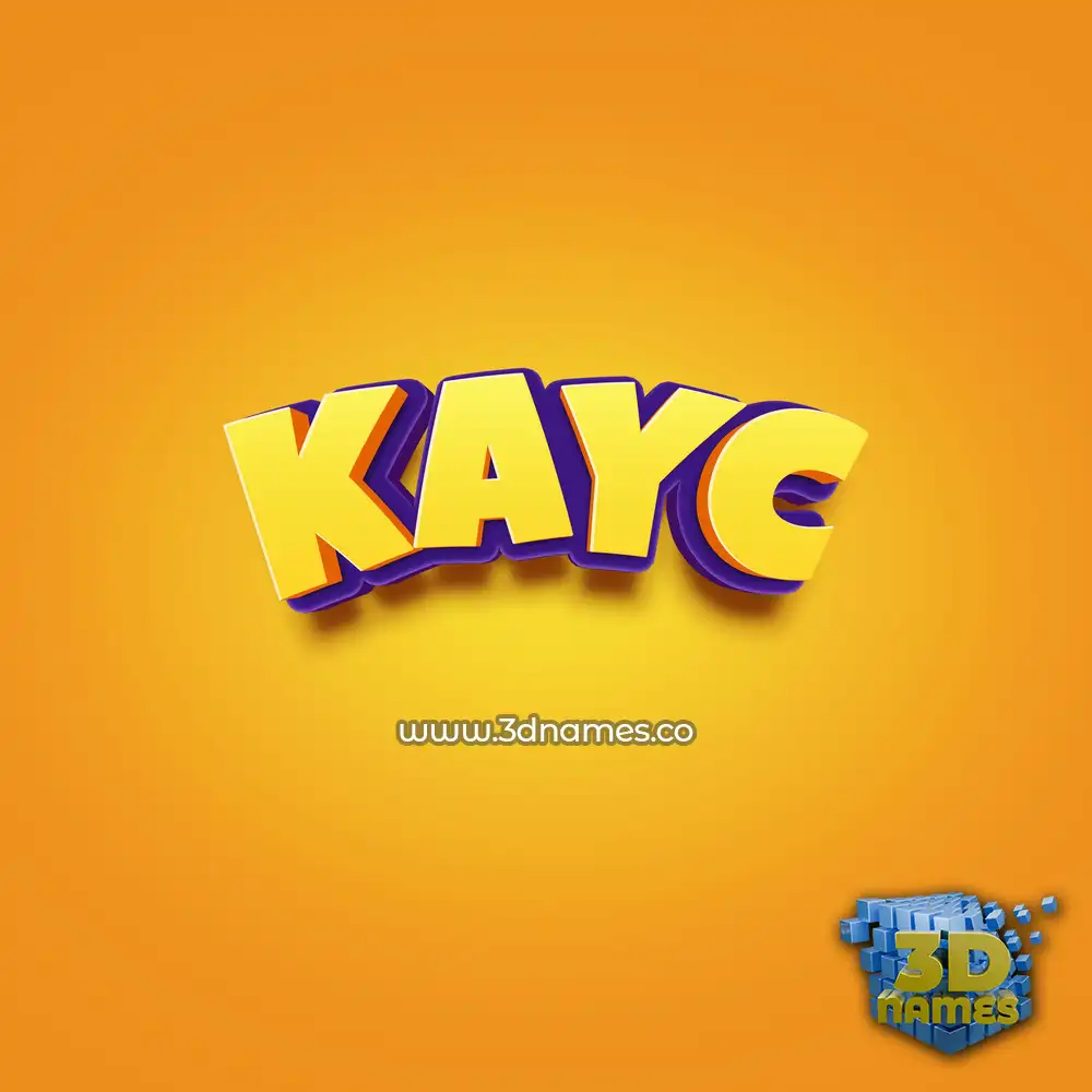 kayc in Orange Toon style - 3D name wallpaper
