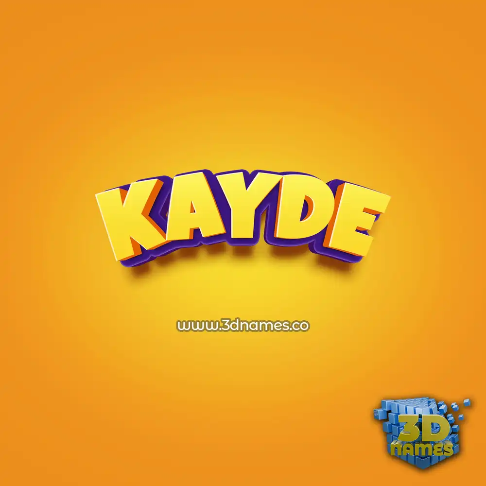 kayde in Orange Toon style - 3D name wallpaper