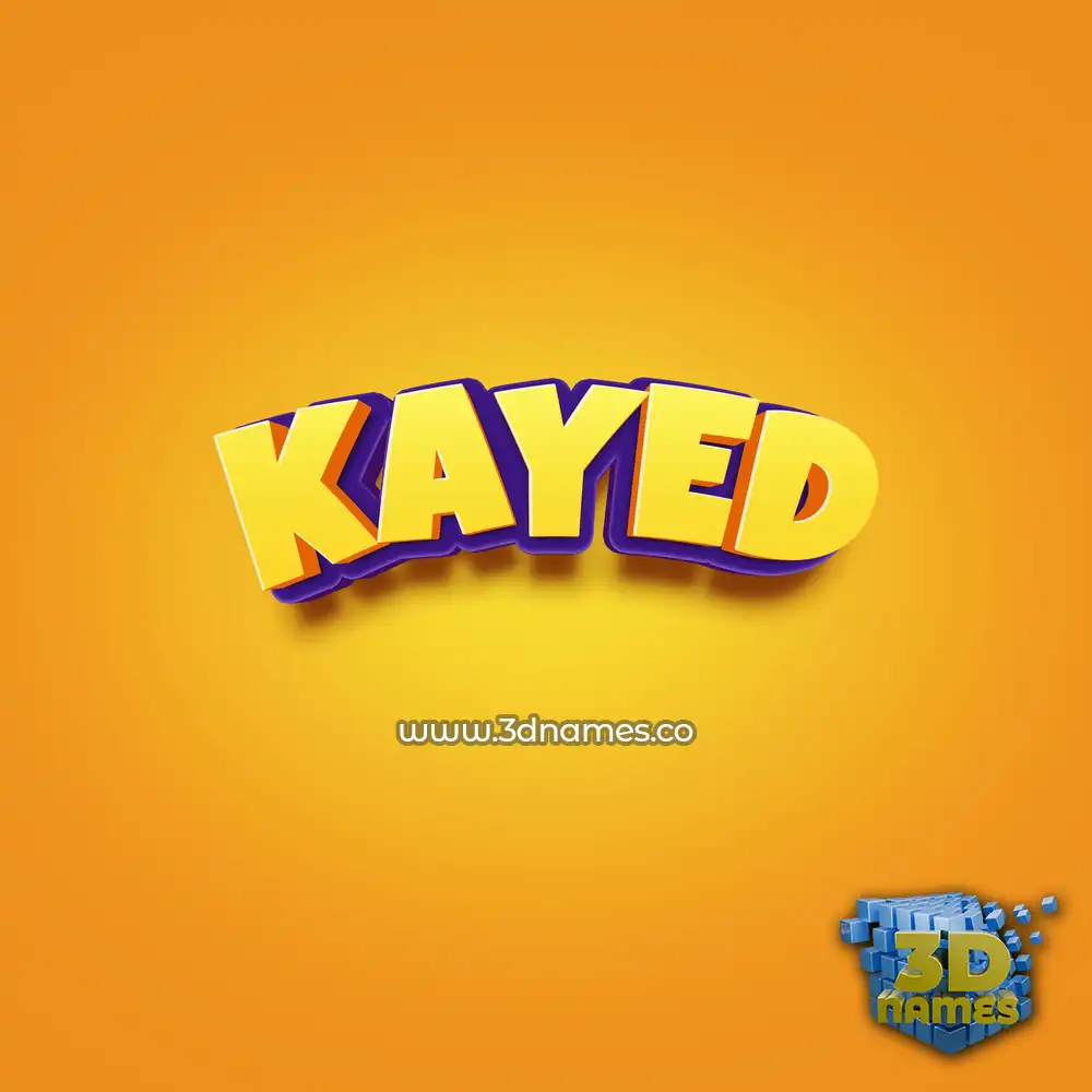 kayed in Orange Toon style - 3D name wallpaper
