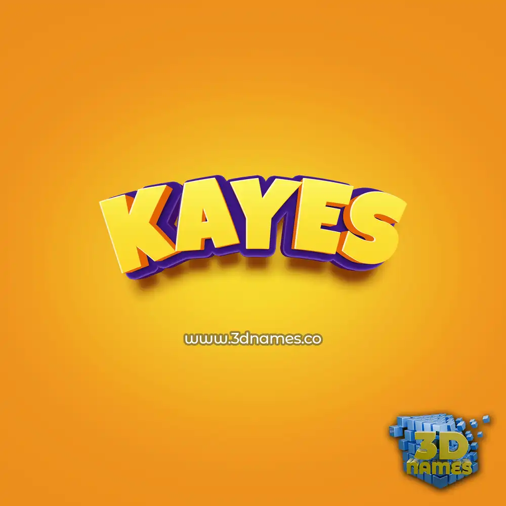 kayes in Orange Toon style - 3D name wallpaper