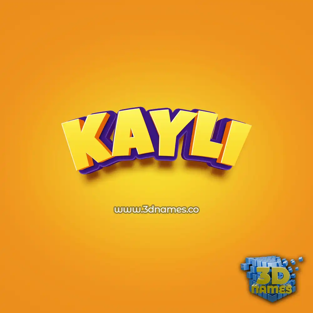kayli in Orange Toon style - 3D name wallpaper