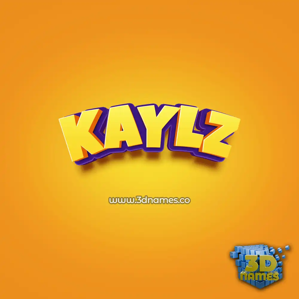 kaylz in Orange Toon style - 3D name wallpaper