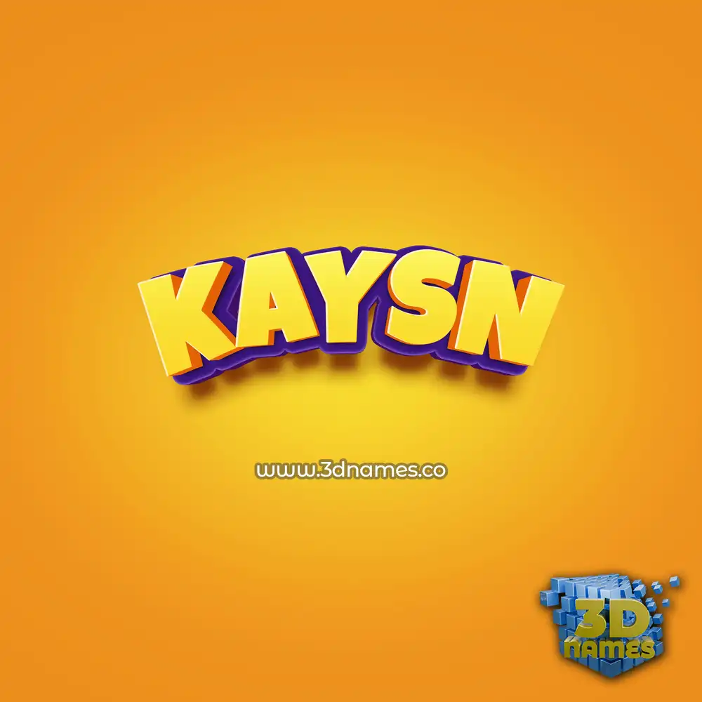 kaysn in Orange Toon style - 3D name wallpaper