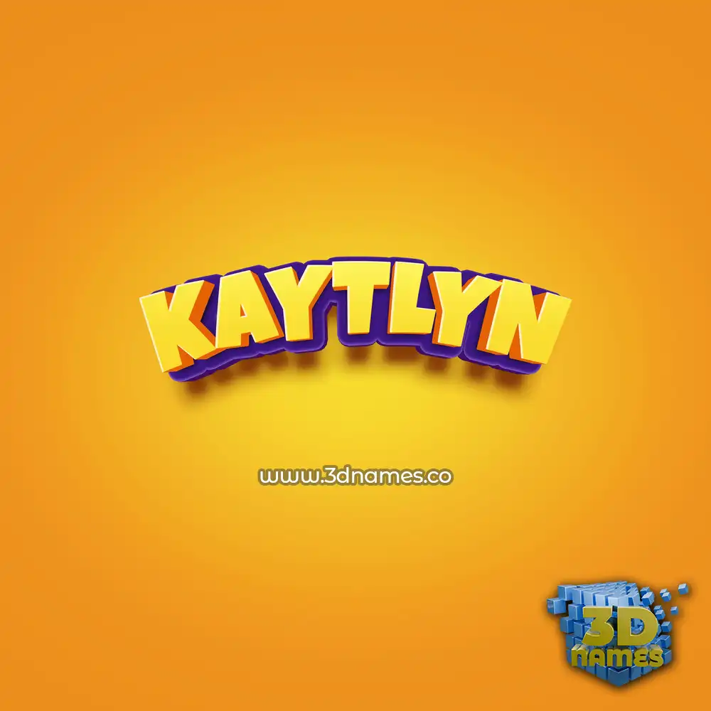 kaytlyn in Orange Toon style - 3D name wallpaper