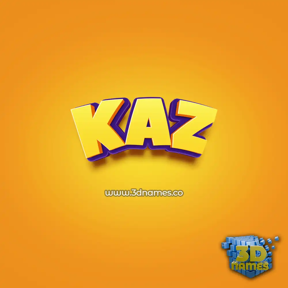 kaz in Orange Toon style - 3D name wallpaper